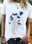 Lässig Kurzarm Print T-Shirt