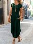 Einfarbiges Baumwollgemisches Freizeitkleid