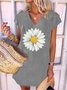 Neu Damen Schick Große Größen Retro Böhmisch Hippie Normal Kurzarm Freizeitkleid