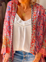 Große Größen Böhmisch Print Strickjacke Lässig Strickjacke