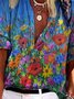Retro Lässige Shirts & Blusen mit 3/4 Ärmel & Blumenmuster