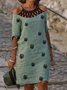 Retro Cut-Out Freizeitkleid mit  Löwenzahn Blumenmuster Print