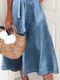 Schnürung Lässiges Kleid aus Denim