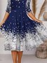 3/4 Ärmel Freizeitkleid