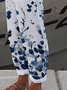 Große Größen Freizeithose mit Blumenmuster