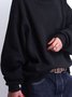 Schwarz Basic Langarm Rollkragen Normal Sweatshirts