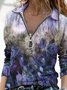 Polo Kragen Blume Blusen für Urlaub