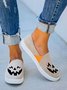 Halloween Grimasse Print Weiß Lässig Segeltuch Schuhe