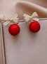 Weihnachten Strass Schleife Elegant Baumeln Ohrringe