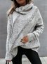 Geometrischer Lockerer Pullover mit Hochem Kragen