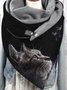 Lässiger Schal mit Katze Print aus Baumwolle