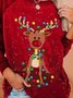 Weihnachten Rentier Print Sweatshirt in Große Größen