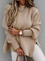 Acryl Hoher Kragen Unifarben Locker Pullover