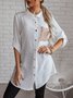 Pailletten Hemdkragen Lässig Locker Bluse