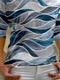 Geometrisch Streifen Drucken Asymmetrisch Kragen Shirts