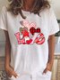 Lässig Buchstabe Rundhals Kurzarm T-Shirt