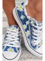 Gänseblümchen Grafik-Druck Denim Schnürung Segeltuch Slippers