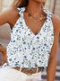 Geblümt Gewebe Tanktop