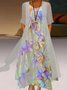 Rundhals Lässige Kleid Sets mit Schmetterling Print