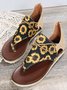 Sonnenblume Retro Zehentrenner-Sandalen