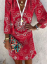 Urlaub Langarm Gewebe Kleid