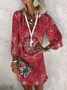 Urlaub Langarm Gewebe Kleid