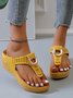 Metall Cut-Out Strand Bequem Riemen Keilsandalette