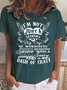Lässig Textbriefe Rundhals Kurzarm T-Shirt