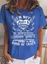 Lässig Textbriefe Rundhals Kurzarm T-Shirt