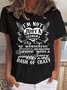 Lässig Textbriefe Rundhals Kurzarm T-Shirt