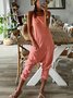 Karree-Ausschnitt Passen Lässig Jumpsuit