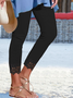 Schwarz Leggings Spitze Saum Jersey Hose Noracora