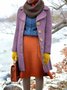 Einfarbiger Baumwollgemischer Mantel mit Langarm