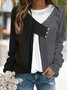 Damen Lässig Farbblock Herbst Mikroelastizität Täglich Weit Heiß Liste Regelmäßig Regelmäßig Sweatshirts