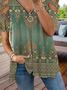 Damen Lässig Ethnisch Herbst V-Ausschnitt Täglich Weit Heiß Liste Regelmäßig Regelmäßig Größe Blusen & Shirts