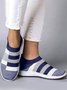Damen Farbblock Sport Alle Jahreszeiten Flach Geschlossen Textil Slip On Fliege Gewebe Schuhe EVA Sneakers