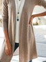 Große Größen Unifarben Lässig Strickjacken Strickjacke