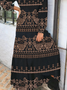 Retro Ethnisch Herbst Polyester Normal Mikroelastizität Täglich Lang Bestseller Kleider für Damen