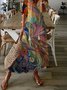 Damen Lässig Ethnisch Herbst Polyester Leicht Bestseller Halbarm A-Linien Regelmäßig Größe Kleider