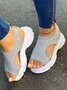 Damen Unifarben Herbst Sport Täglich Blockabsatz Rund Stoff Standard Slip On Sneakers