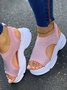Damen Unifarben Herbst Sport Täglich Blockabsatz Rund Stoff Standard Slip On Sneakers