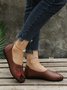 Retro Blätter Alle Jahreszeiten Nahtverarbeitung Pendeln Mutters Tag PU Slip On Flache Schuhe Slippers für Damen
