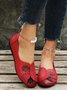 Retro Farbblock Alle Jahreszeiten Pendeln Retro Stil PU Gummi Rutschfest Flache Schuhe Slippers für Damen