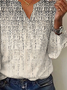 Damen Lässig Ethnisch Herbst Polyester Mikroelastizität 3/4 Ärmel Regelmäßig H-Linie Regelmäßig Größe Blusen & Shirts