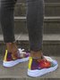 Sport Alle Jahreszeiten Farbverlauf Muster Rutschfest Täglich Flach Rund Fliege Gewebe Schuhe EVA Sneakers für Damen