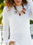 Damen Lässig Unifarben Herbst Schwer Täglich Standard Rundhals H-Linie Regelmäßig Größe Pullover