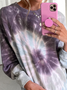 Damen Sport Herbst Batik Muster Täglich Weit Bestseller Regelmäßig H-Linie Regelmäßig Größe Sweatshirts
