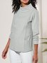 Damen Lässig Unifarben Herbst Mikroelastizität Täglich Weit Standard H-Linie Hälfte Rollkragen Sweatshirts
