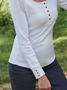 Damen Lässig Unifarben Herbst Täglich Regelmäßige Passform Regelmäßig H-Linie Regelmäßig Mittel Elastizität T-Shirt