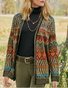 Damen Retro Ethnisch Herbst Gestrickt Mikroelastizität Täglich Weit Bestseller Regelmäßig Pullover Mantel